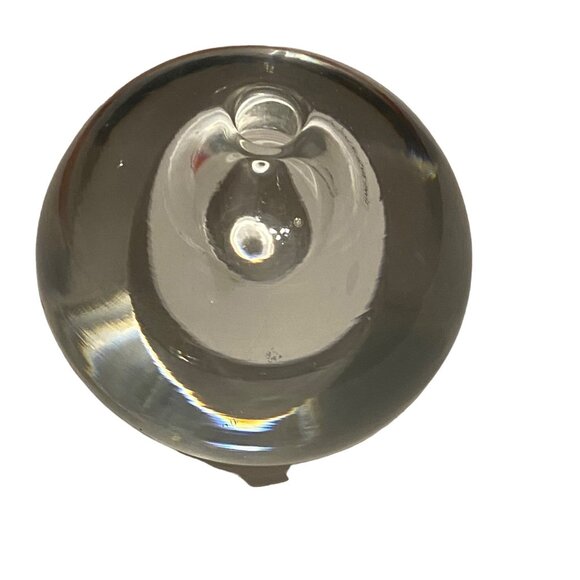 Vtg Hand-Made In Poland Crystal Clear Glass Paperweight 2.5"x3" Elegant Office - Picture 2 of 7